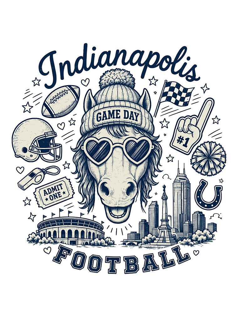 Indianapolis Football Game Day Horse Graphic by brynleedost