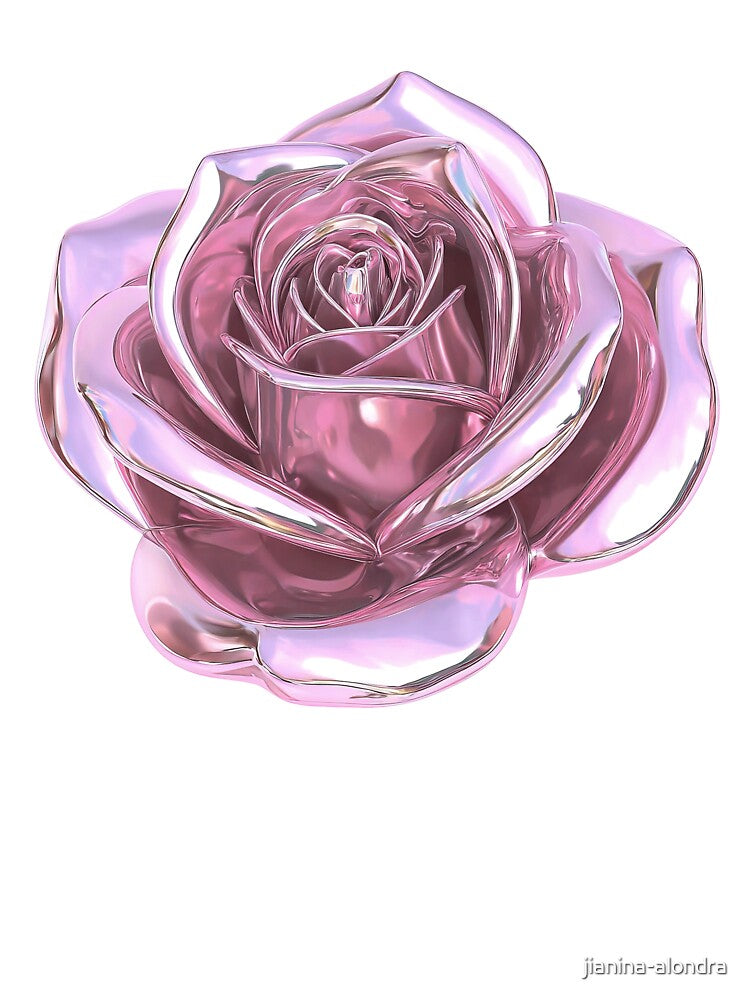 Pink Chrome Rose Y2K Aesthetic by jianina-alondra