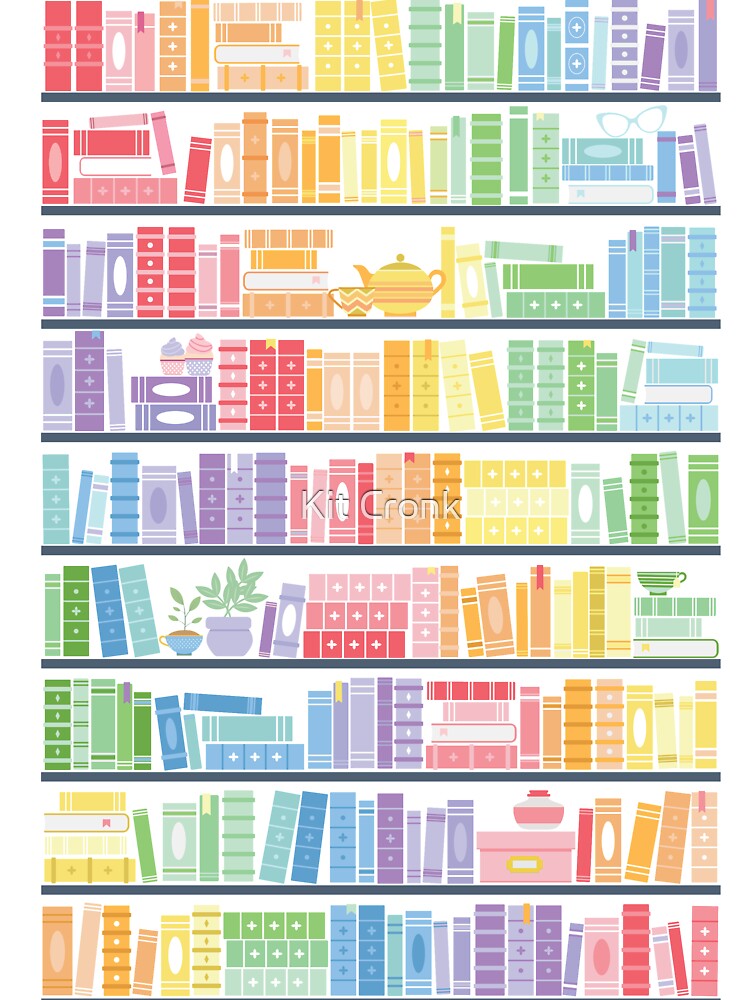 Rainbow Books Shelf Pattern by Kit Cronk