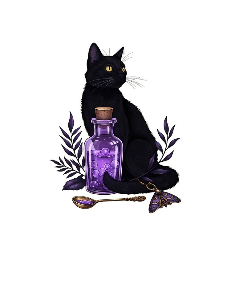 Black Cat Apothecary Bottle Gift by IllumeInk