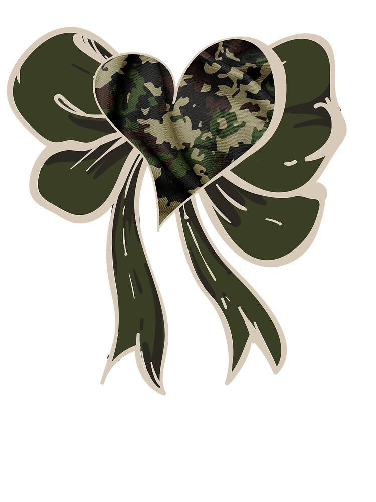 Heart Bow Camo Bow Coquette Bow Gift For Her For Girlfriend For Friend by CCKimShop