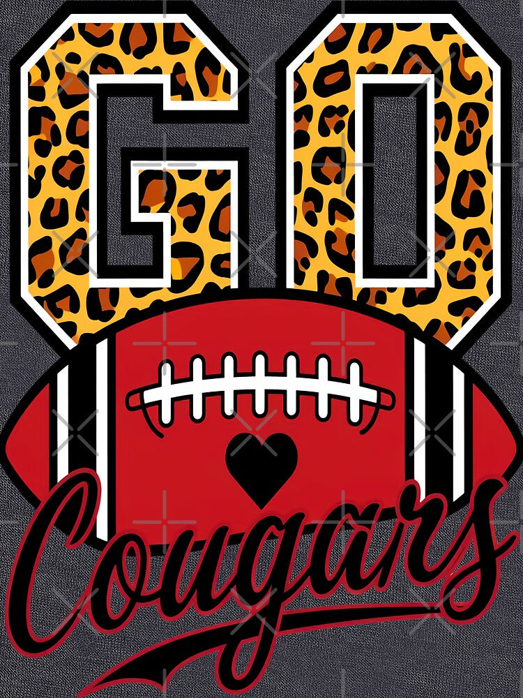 Go Cougars American Football Leopard Print by Mosaic-97