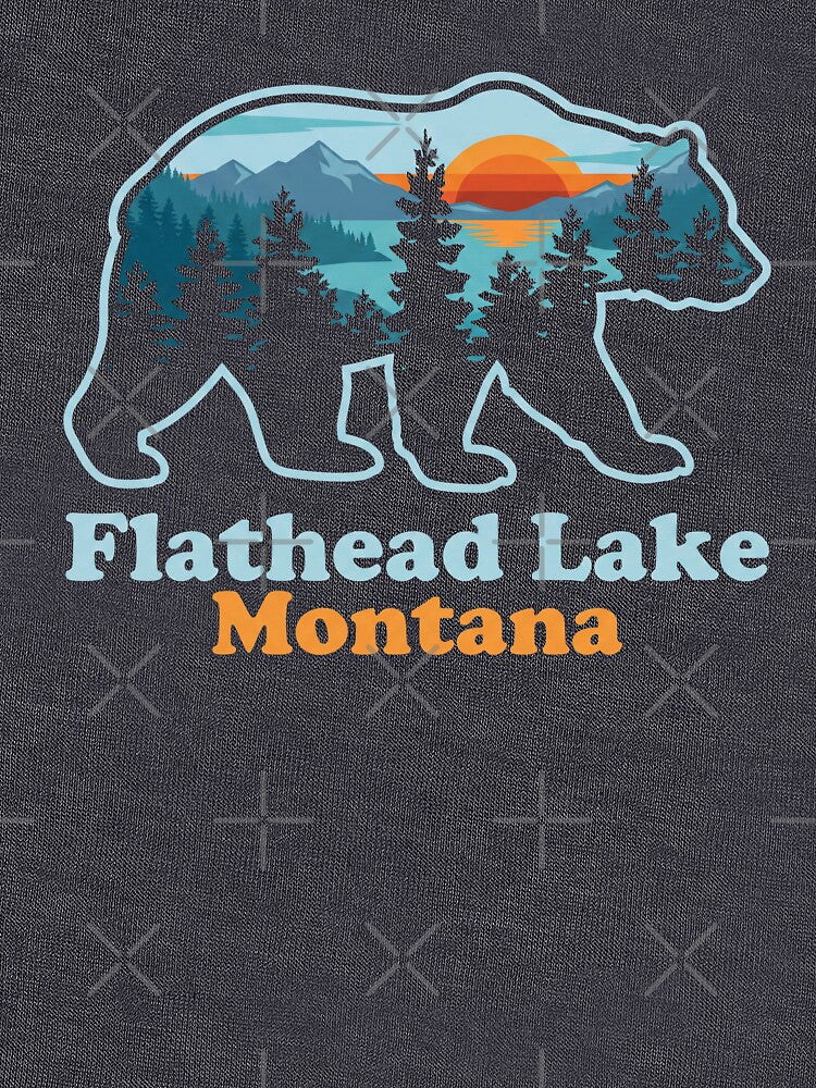 Flathead Lake Montana Bear Silhouette by Milasneeze