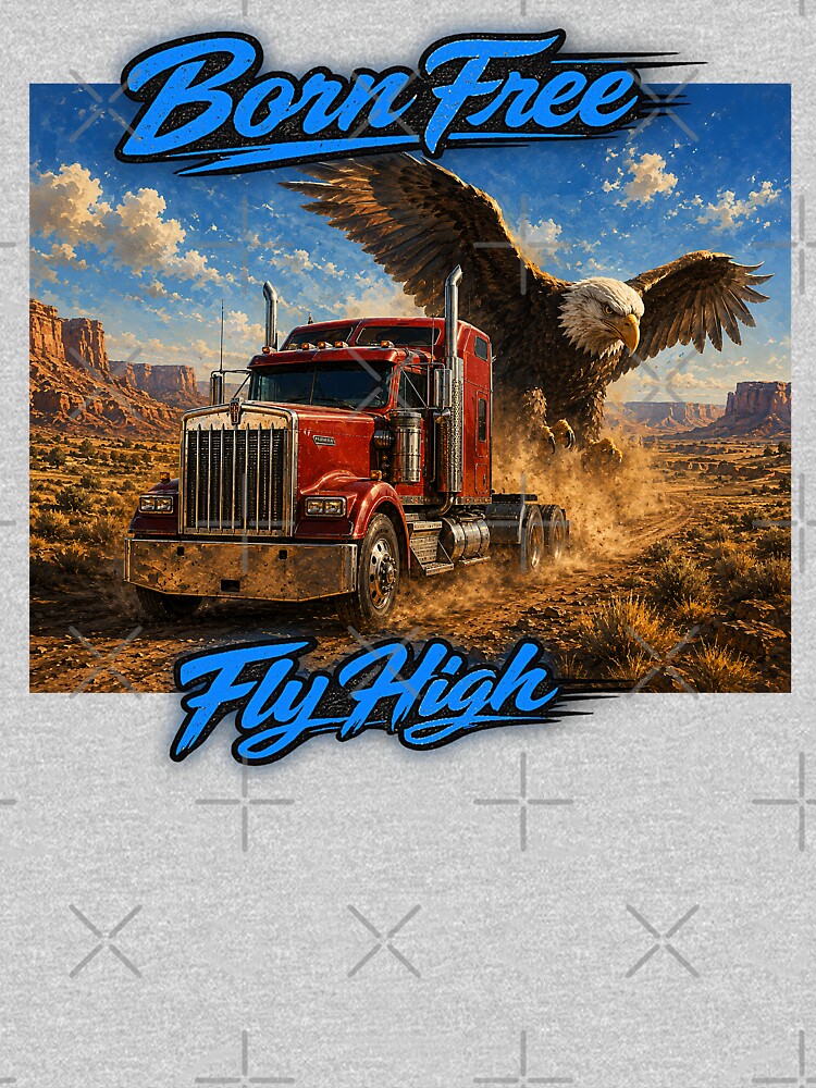 Born Free Fly High – American Eagle & Semi Truck Art by NomadForge