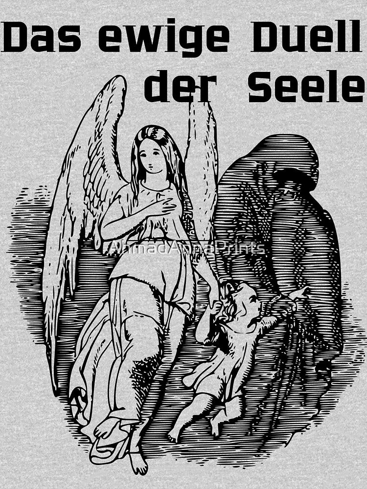 Das Ewige Duell Der Seele Medieval Woodcut Art by AhmadAnnaPrints