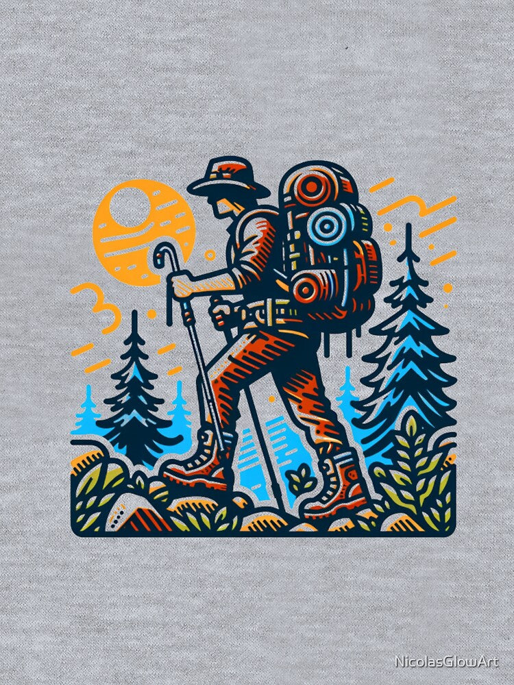 Hiking Journey | T-Shirt, Sticker by NicolasGlowArt