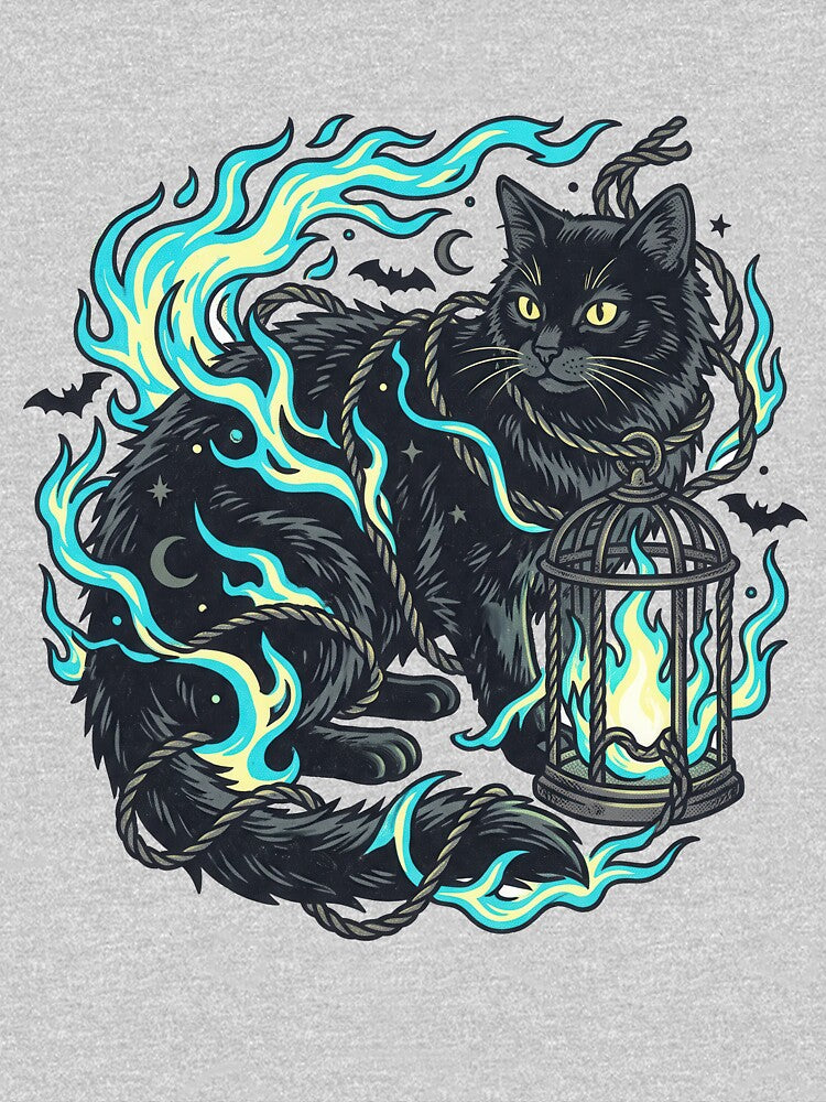 Black Cat Ghost Flame Lantern Will o the Wisp by MewSpooky