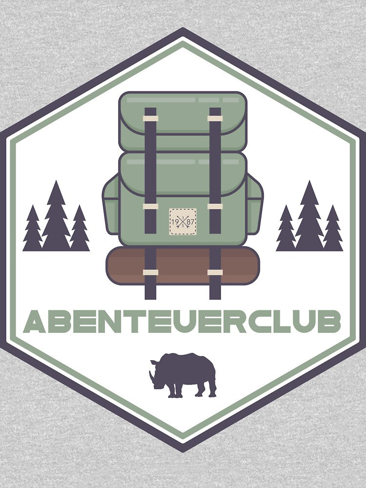 Adventure club | German hiking | Black hiking t-shirt by Ainbowz-Artwork