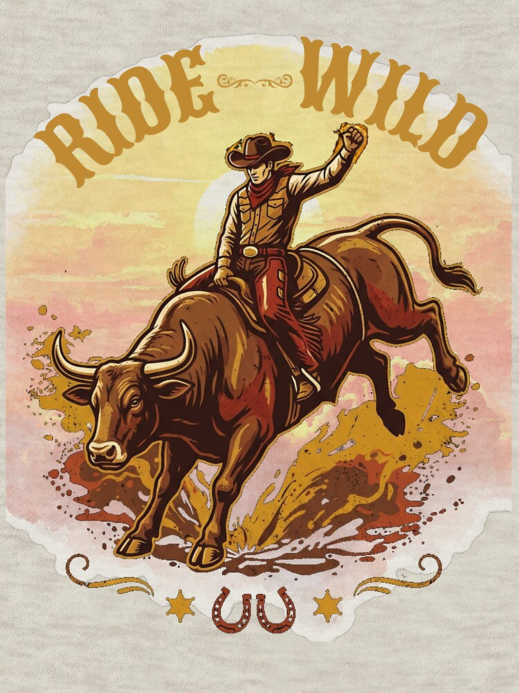 Ride Wild- Vintage Western Rodeo Bull Rider by W&RParadise