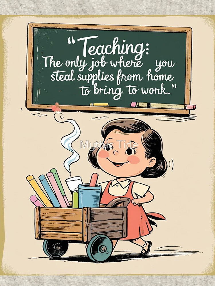 Funny Teacher Quote – Steal Supplies from Home – Teaching Life Shirt by Mythic Tide