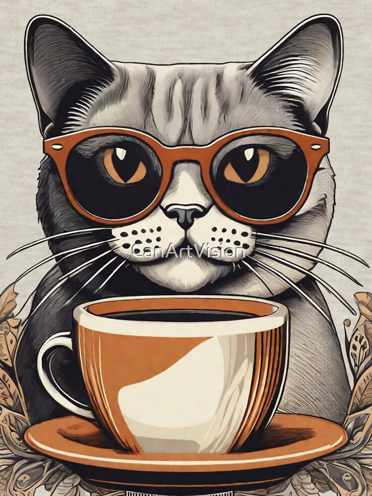 Coffee Cat – Stylish Cafe Morning by CanArtVision