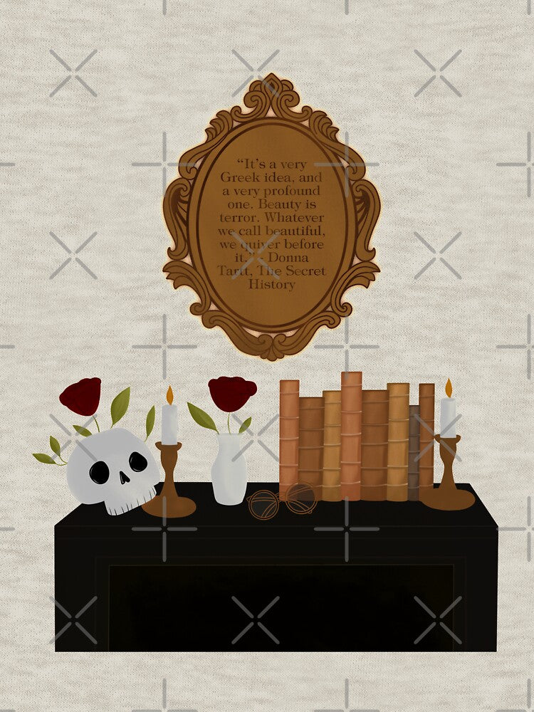 Dark Academia The Secret History Quote Print Drawing Illustration by BooksAndFlowers
