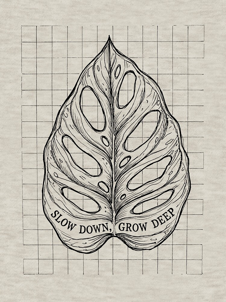 Monstera Grid Lines - Boho Botanical by bapupa