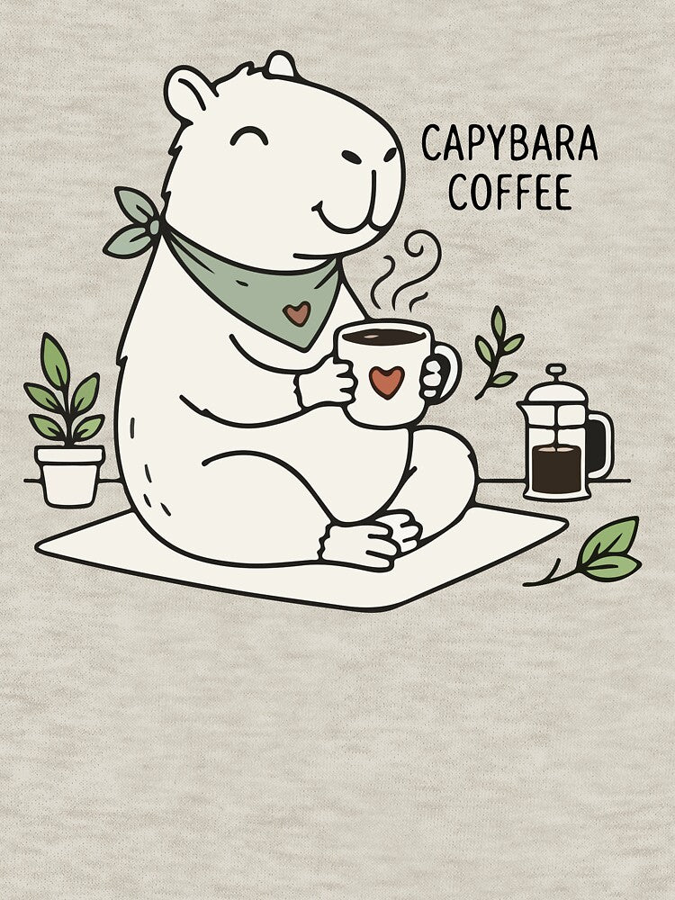 Capybara Coffee Lover - Cute Animal Drinking Coffee by Brexmore3