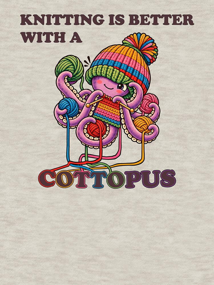Cottopus - Funny Knitting Octopus Yarn Pun by PuniverseDesign
