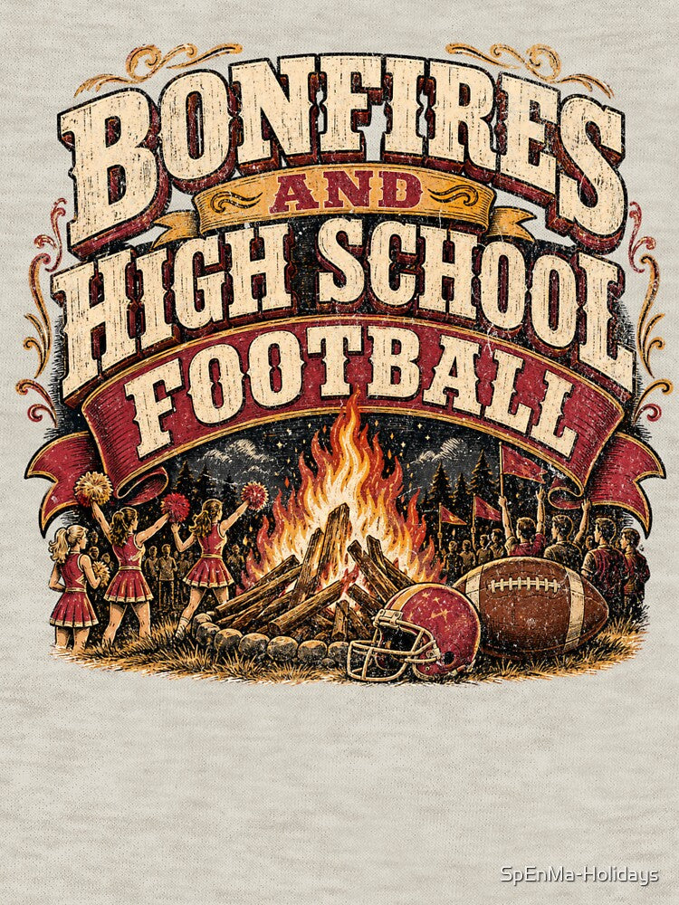 Bonfires and High School Football Retro Fall Design by SpEnMa-Holidays