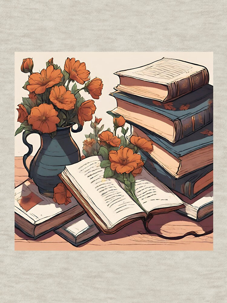 Cozy books filled with flowers by Wildflowerinc