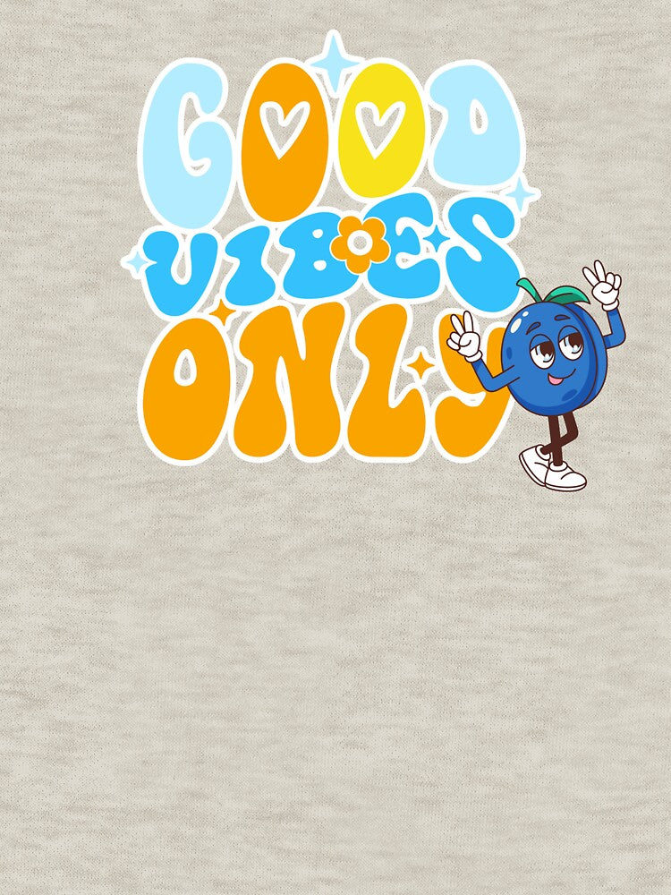 Good Vibes Only Cute Groovy Blueberry Cartoon by thazinart