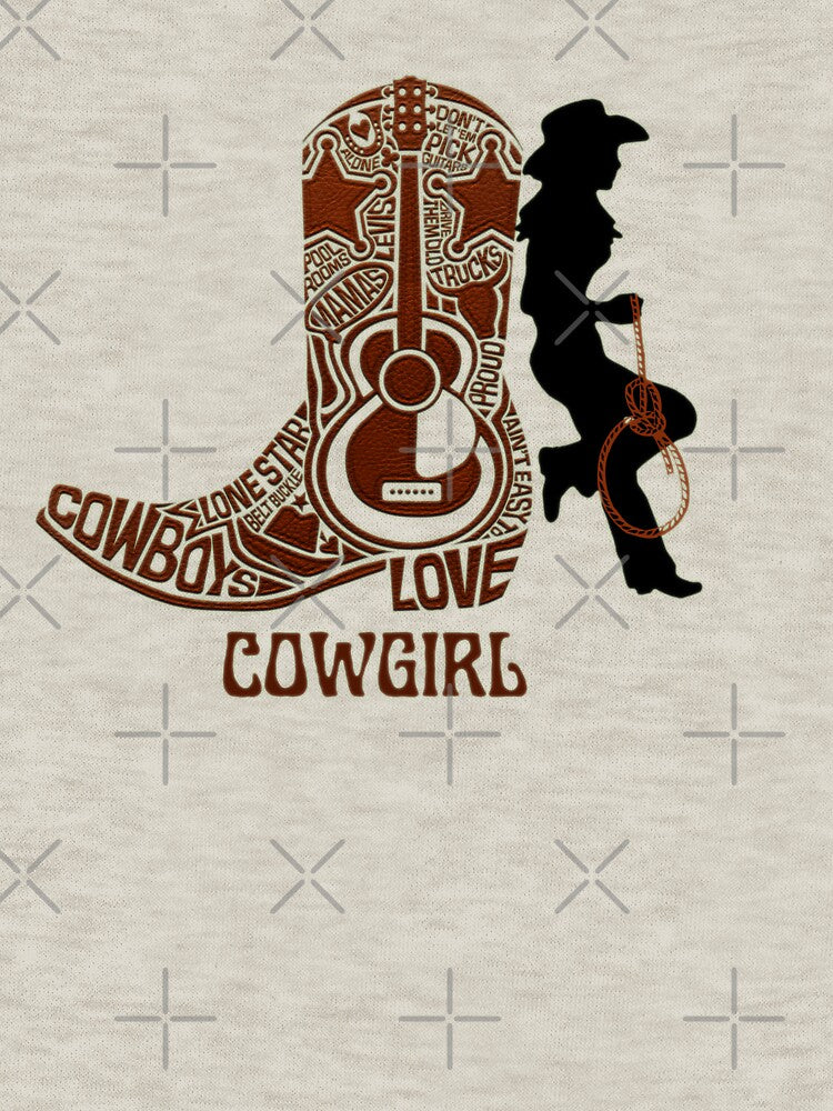 Western cowgirl and cowgirl boot by InverseArt