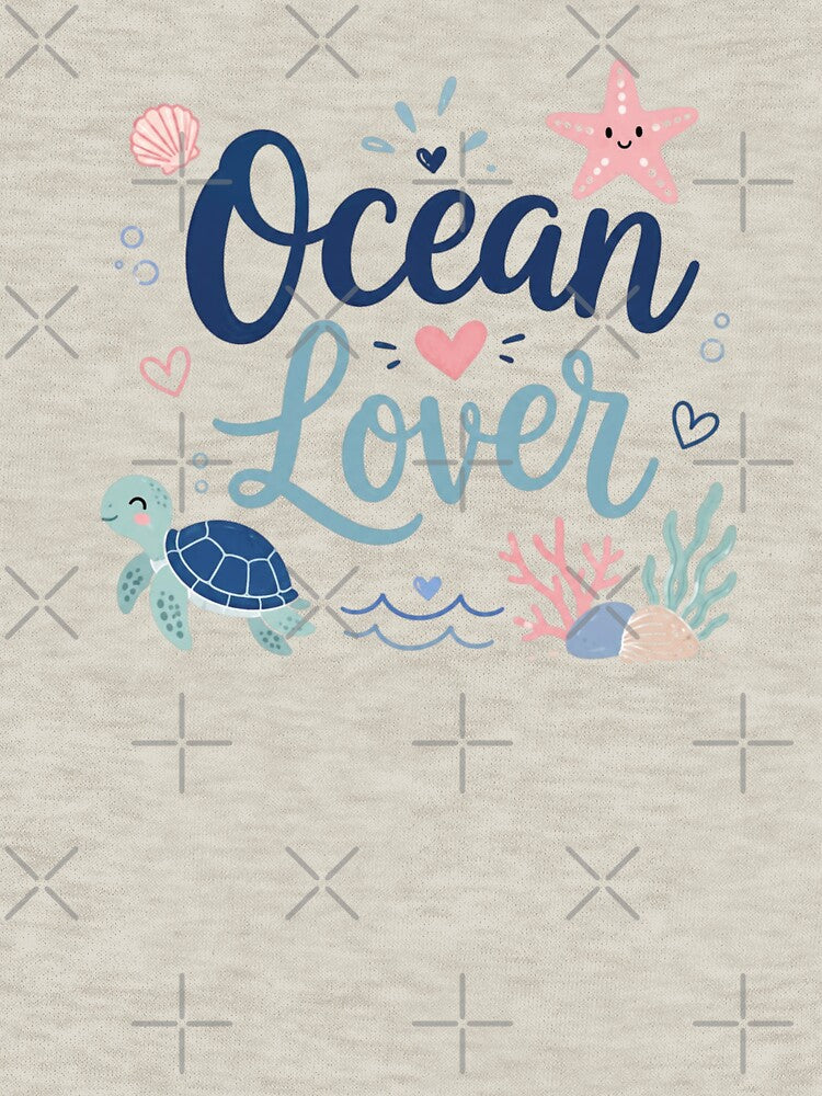 Ocean Lover Cute Sea Turtle & Starfish Coastal Beach Aesthetic Design by Sanika arts