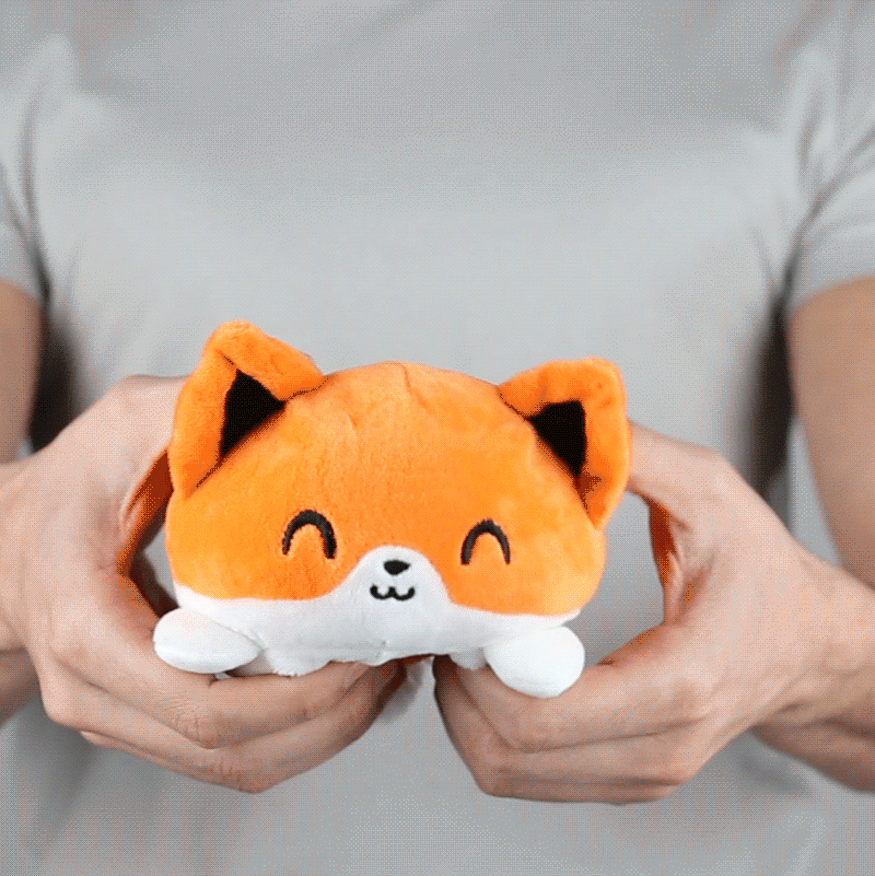 TeeTurtle Reversible Fox Plushie (Orange) Unisex