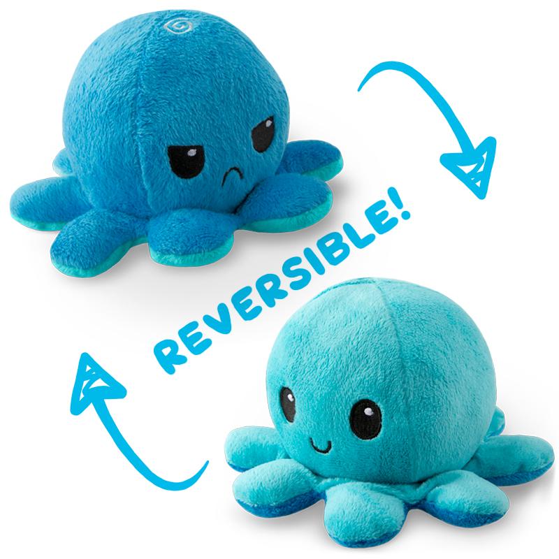 TeeTurtle Reversible Octopus Plushie (Blue + Light Blue) Unisex