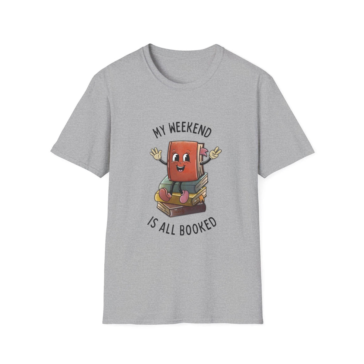 'My Weekend Is All Booked' Retro Cartoon T-Shirt | Book Lover Gift