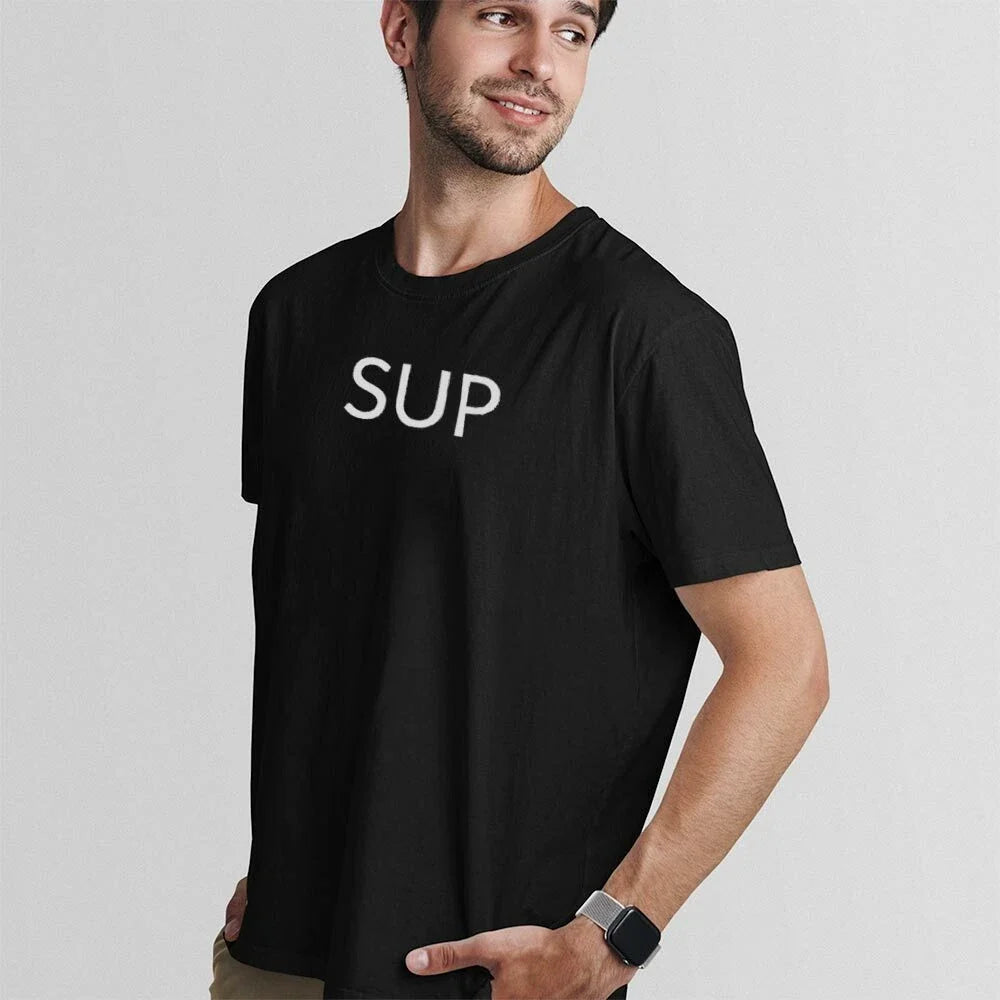 SUP UnisexTshirt-Simple Minimal Printed One Liner Unisex