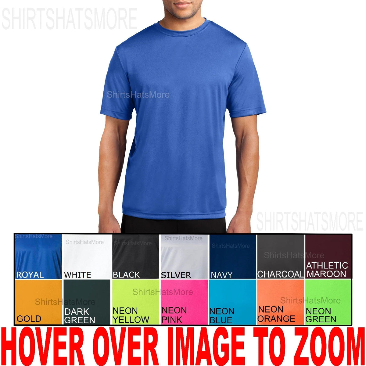 Mens Moisture WIcking Performance Gym Athletic S M L XL 2XL 3XL 4XL UPF Unisex