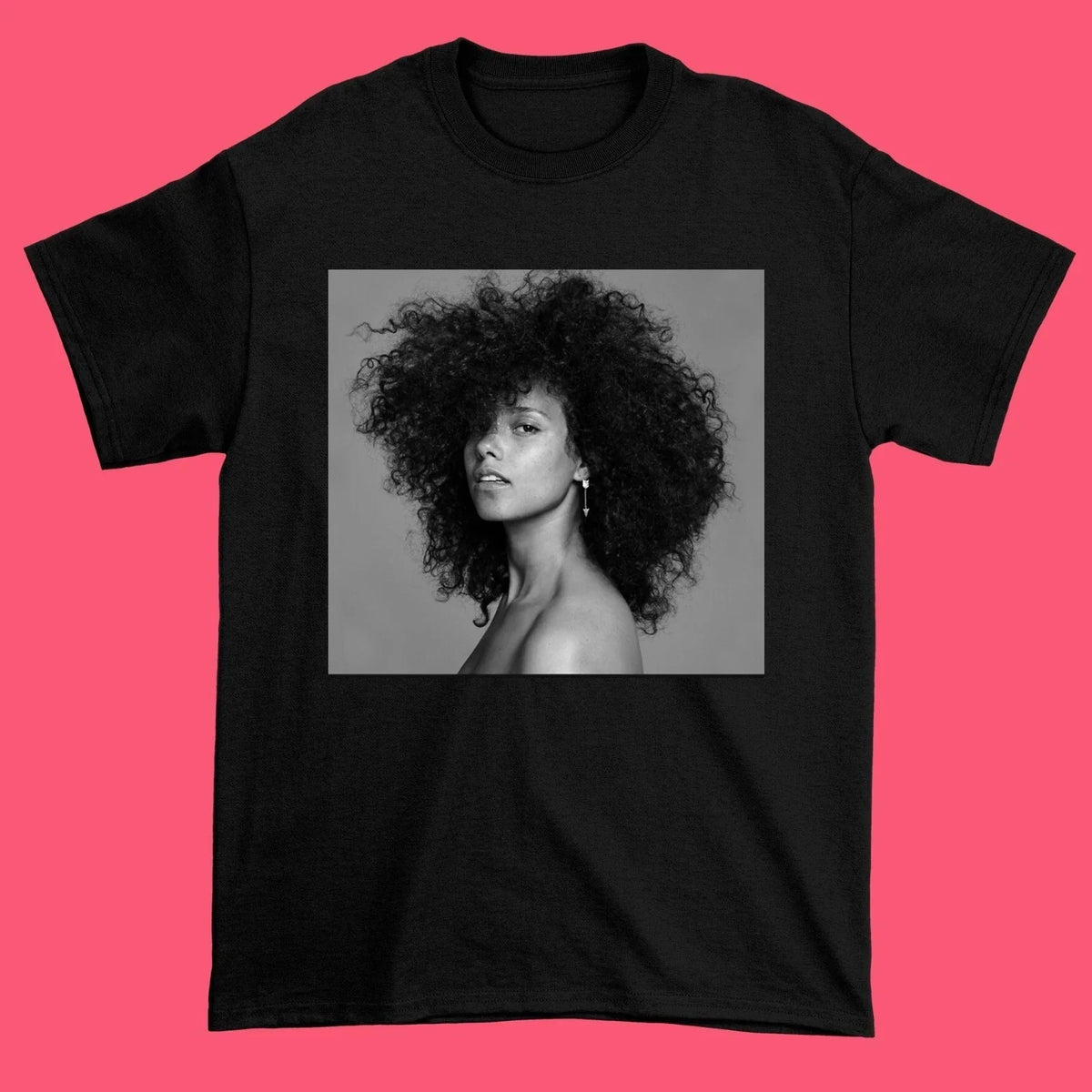 Alicia Keys Black Men Unisex Black Shirt QC98944a Unisex
