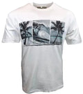 Mens T Shirt-Newport Blue- Size Medium-Palm Trees-Happy Hour-permeant vacation Unisex