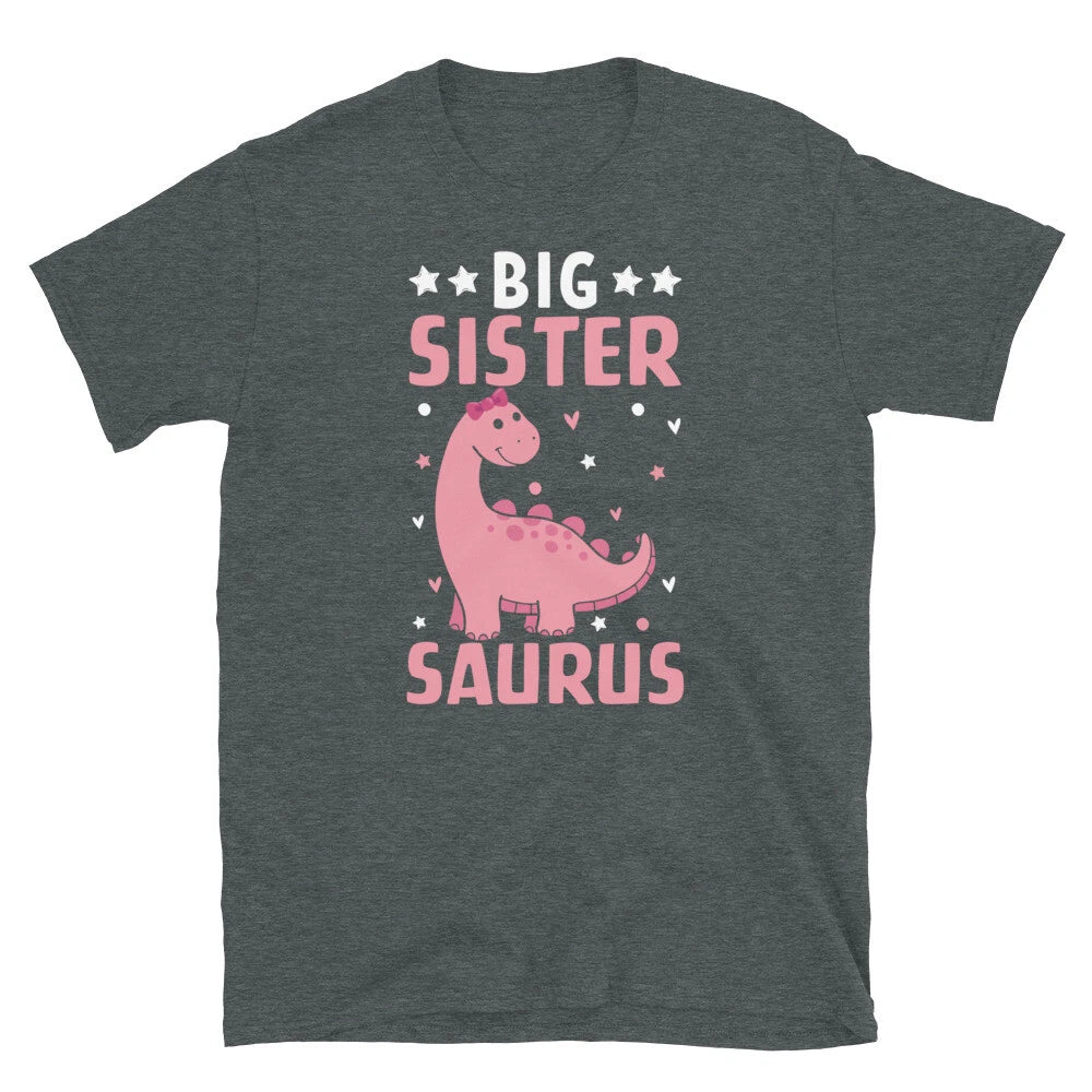 Big Sister-Saurus Dinosaur Sister Announcement Short-Sleeve Unisex T-Shirt