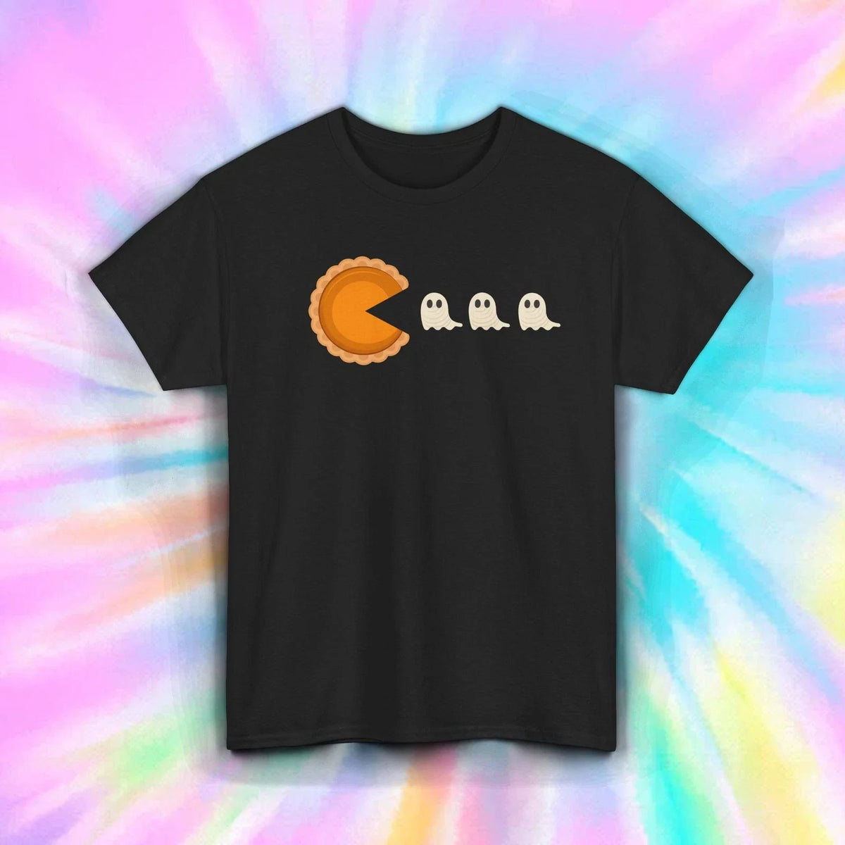 Pumpkin Pie Ghosts Shirt Funny Pacman Halloween Costume Party Graphic Tee S-5XL Unisex