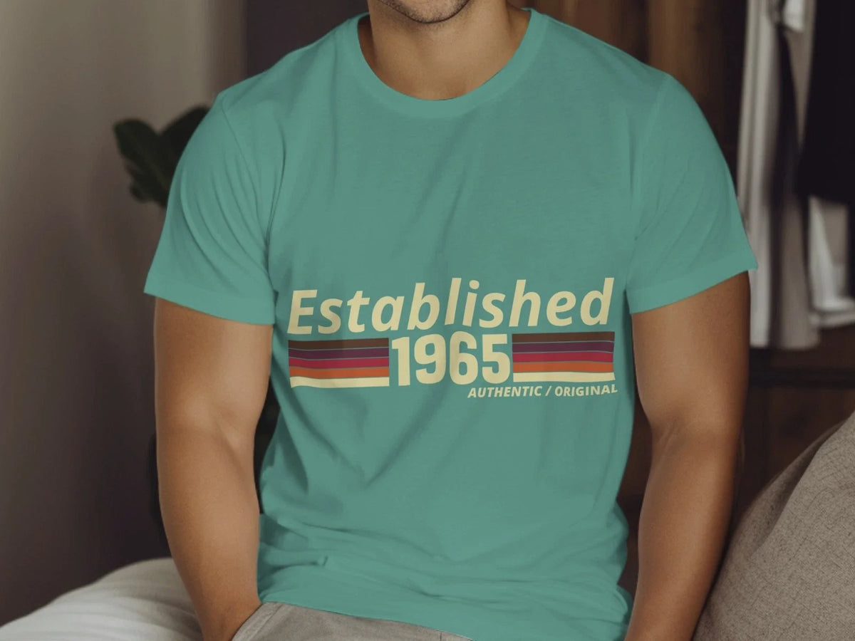 Personalised Established Birthday T Shirt Any Age Year Retro Gift Gildan Soft Unisex