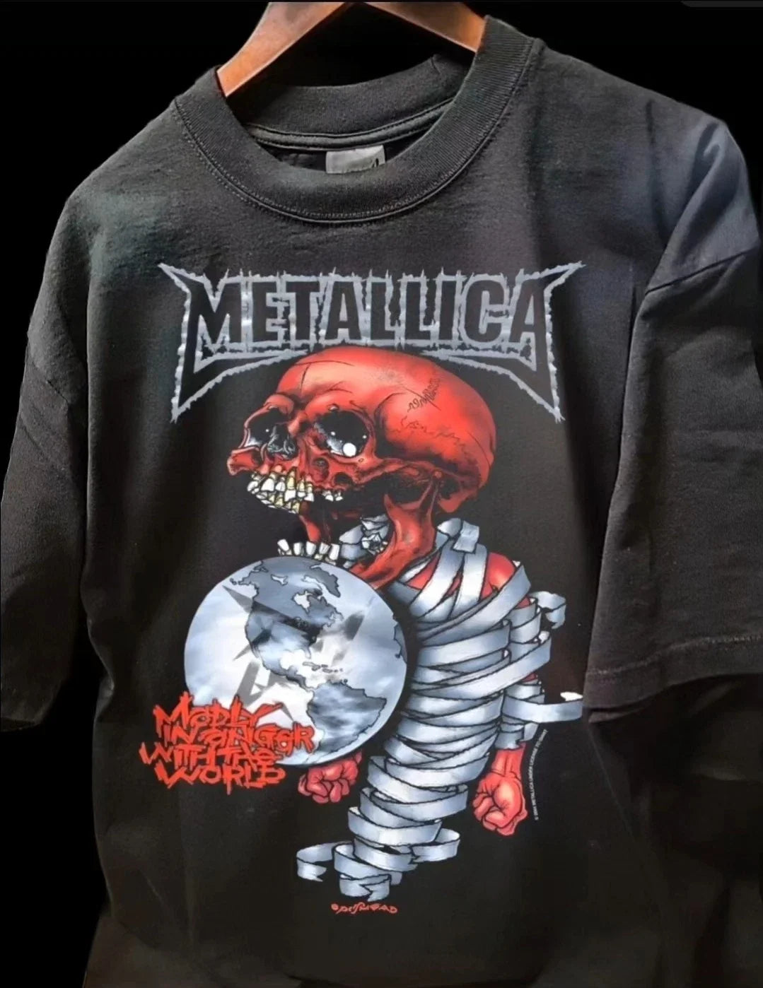 METALLICA 2004 Tour SHAKA HEAVYWEIGHT GARMET DYED T SHIRT Unisex