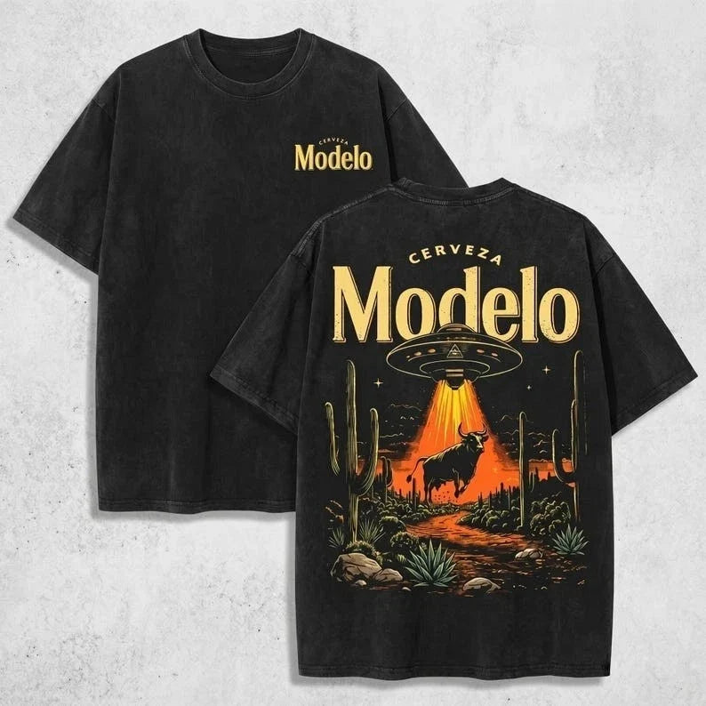 Modelo Cerveza UFO Desert Cow Graphic T shirt Unisex