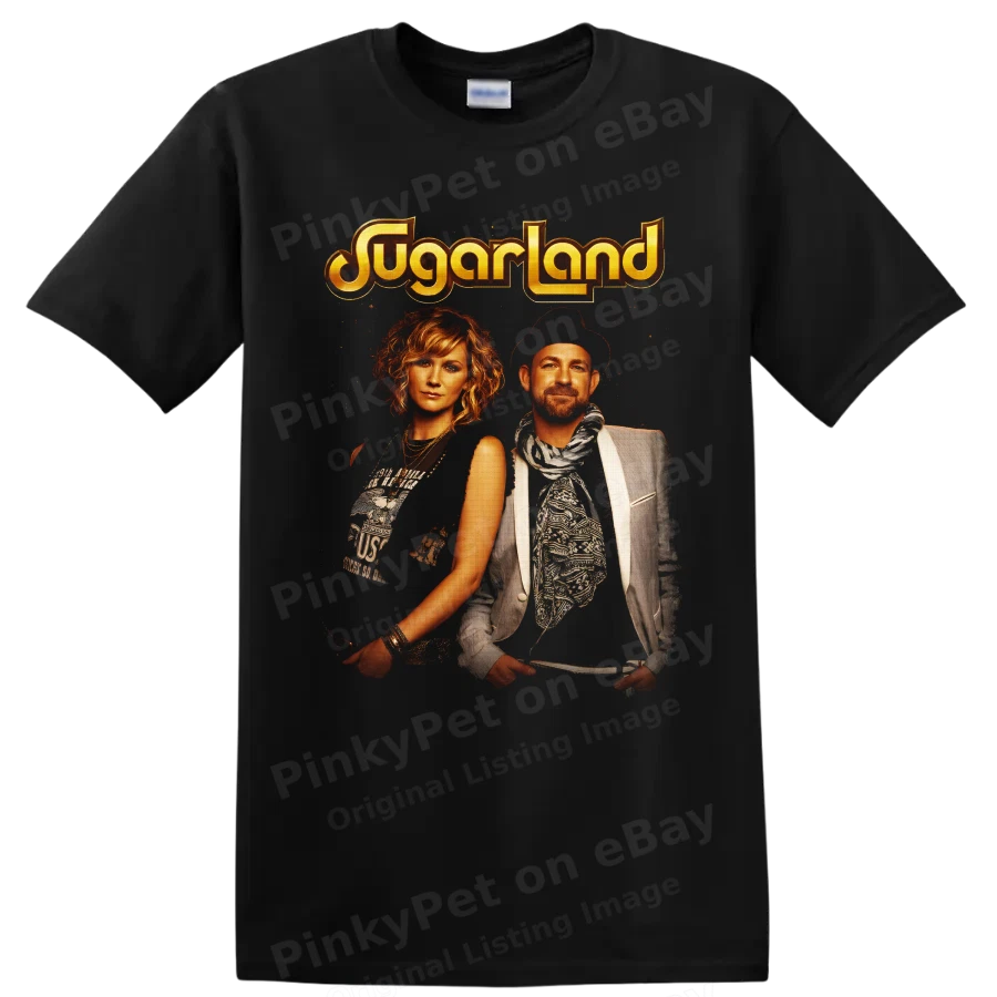 Sugarland Country Music Duo Portrait T Shirt Vintage Concert Fans Graphic Tee