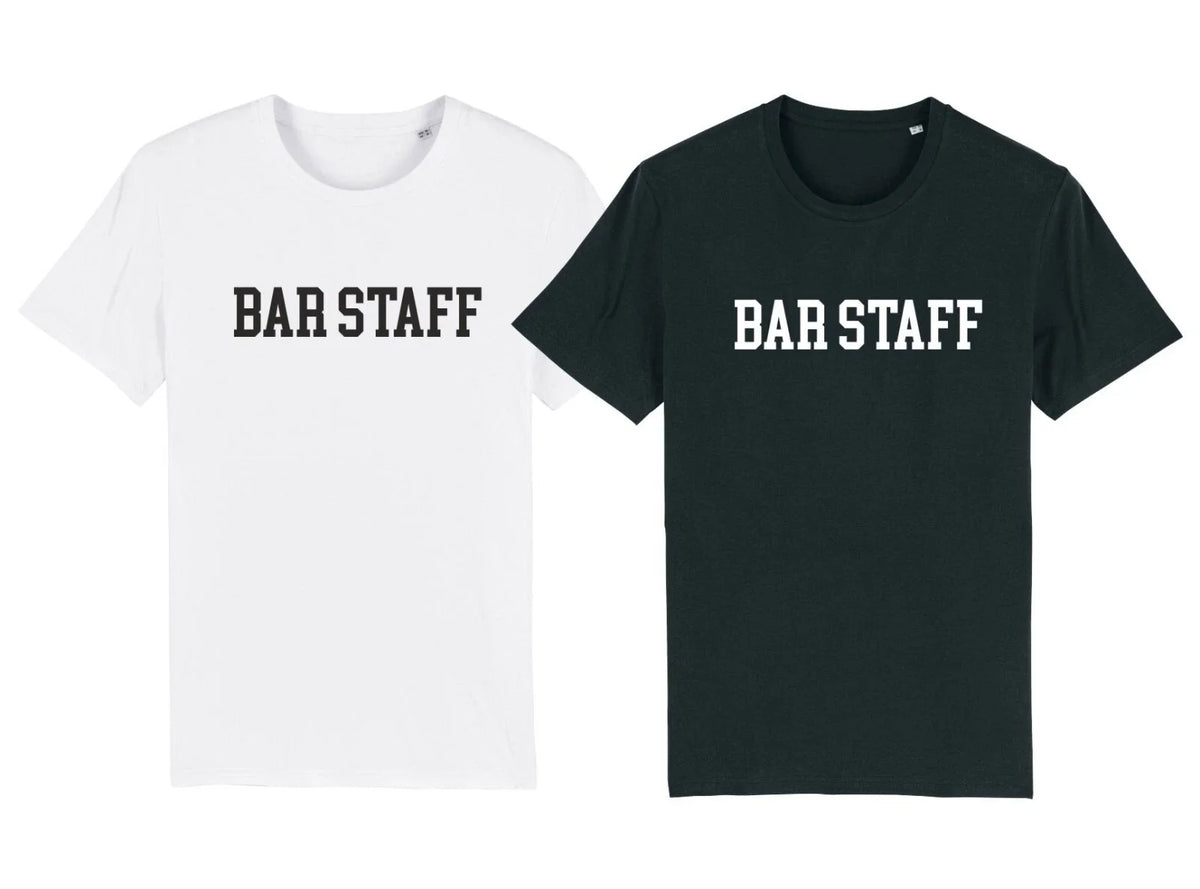 BAR STAFF PUB BAR WORK Festival Club Workwear Uniform Top Tee Unisex