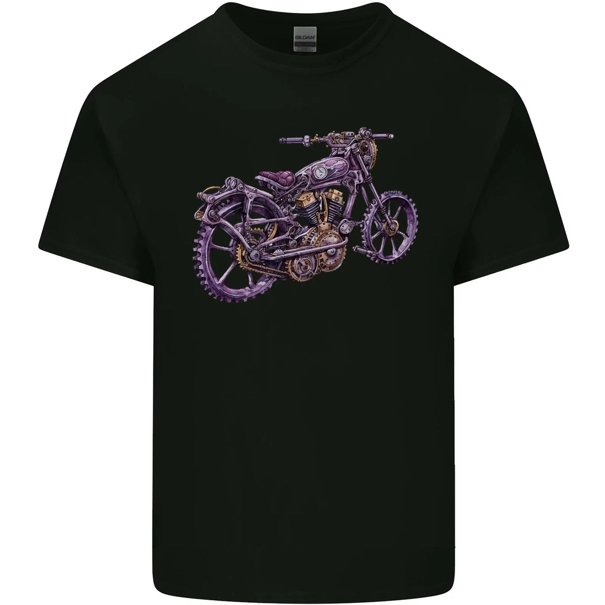 Steampunk Motorbike Motorcycle Biker Mens Cotton Tee Top Unisex