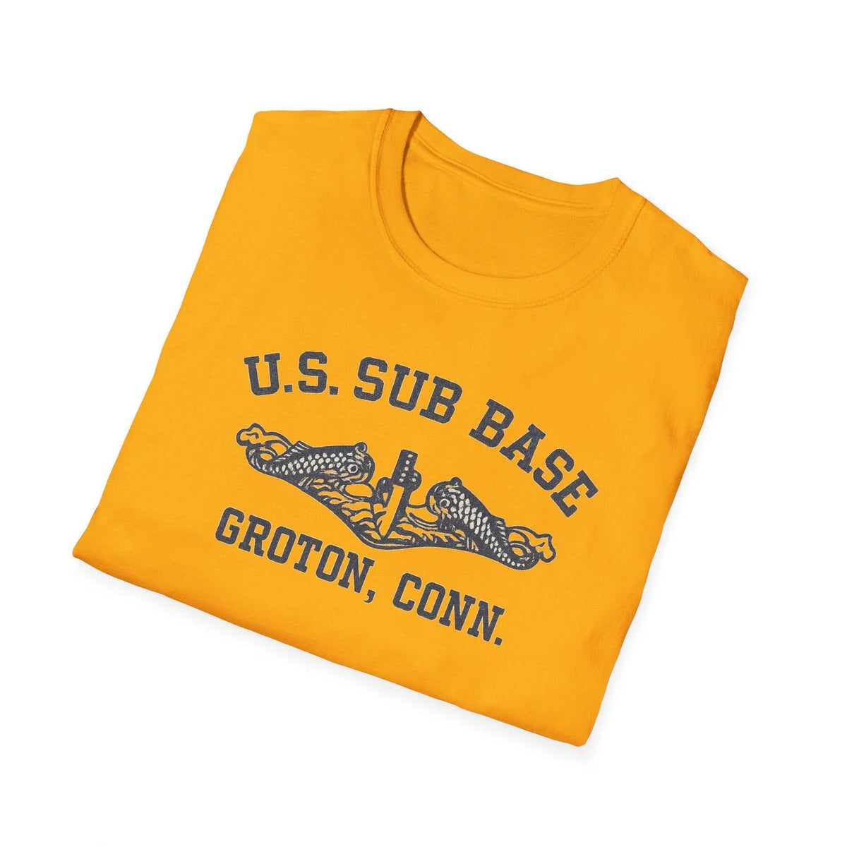 Vintage Inspired U.S. Sub Base Groton Conn Dolphin Insignia Graphic Military Tee Unisex