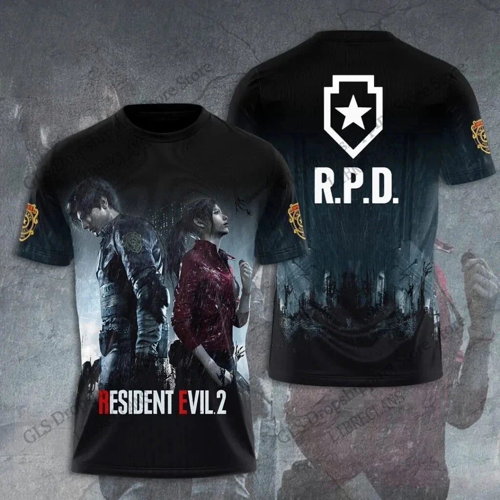 Resident Evil 3D Printed Graphic Print Unisex Tees Video Game Polyester Unisex