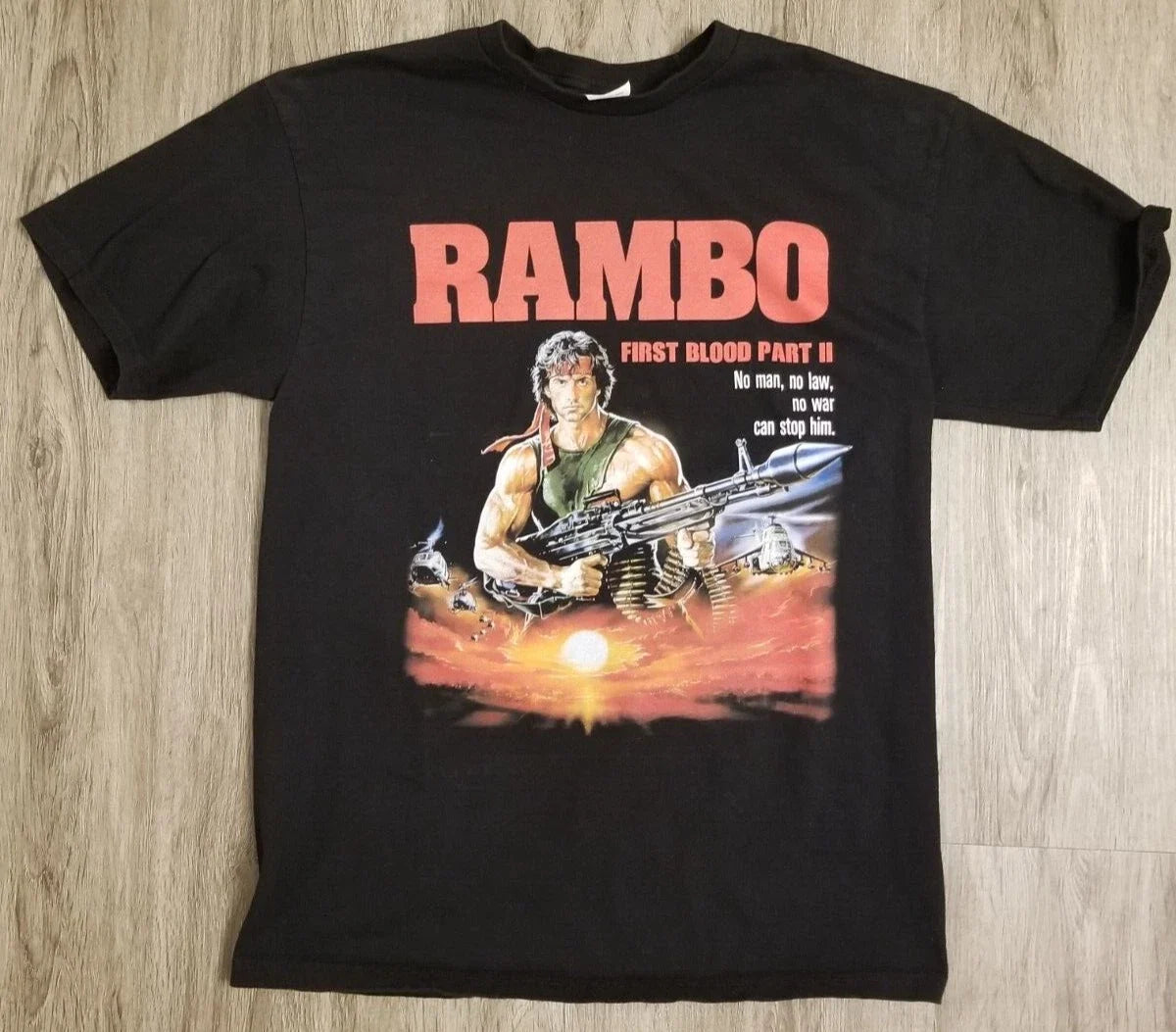 Rambo First Blood Part 2 Men's T Shirt Movie Poster Merch MEDIUM Unisex