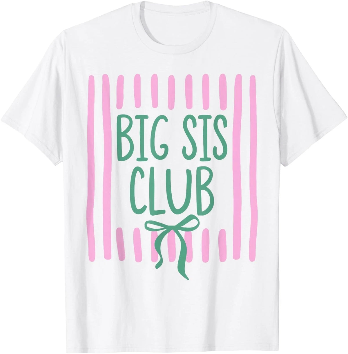 Striped Big Sister Club Matching Sibling Promoted to Big Sis unisex T-Shirt