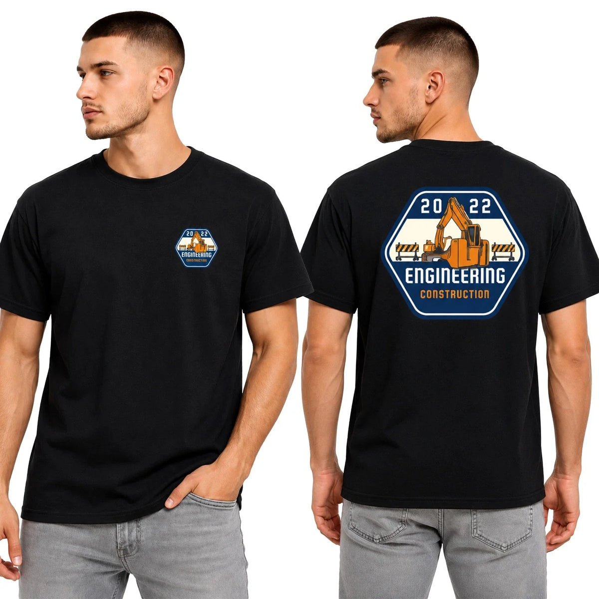 Business Logo Custom Printed 100% Cotton Workwear Uniform Unisex