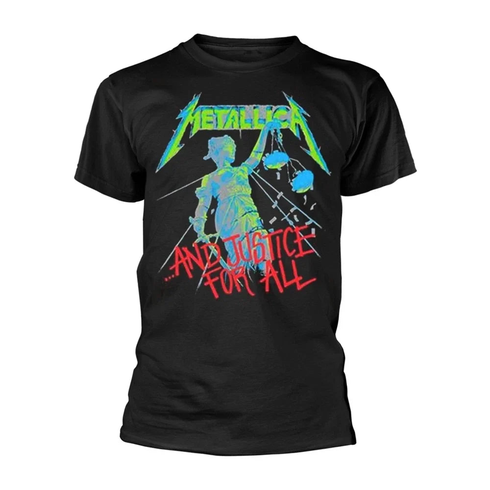 METALLICA - AND JUSTICE FOR ALL BLACK , Front & Back Print Large Unisex