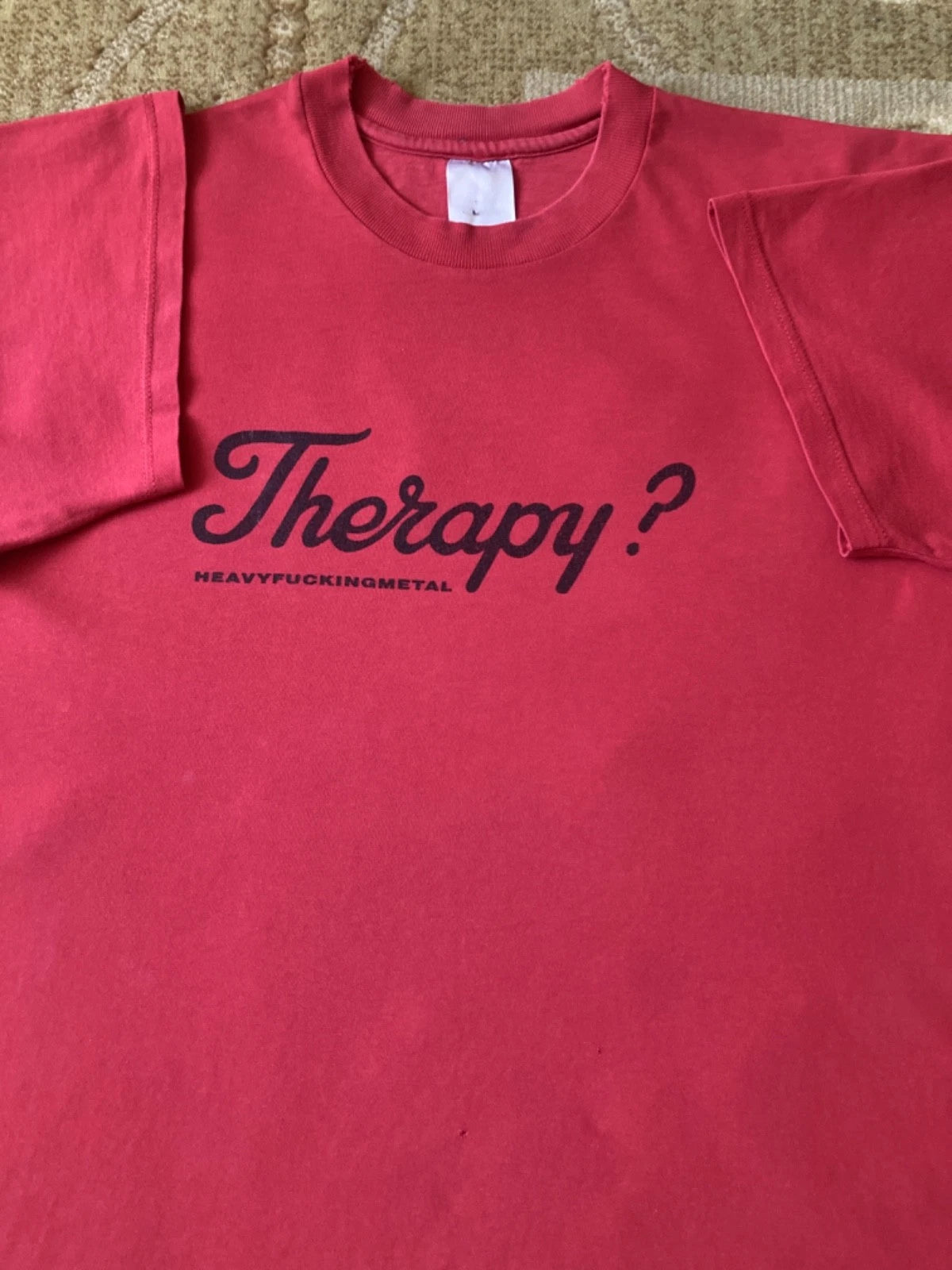 Vintage Late 90s Therapy? Band Heavyf***ingmetal Irony? Questions Faded Tee