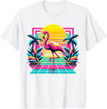 Pink Flamingo Palm Trees Tropical Summer , Size S-5XL Unisex