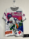 Vintage 1990s Meeting All Over Print American Football Graphic Tee T-Shirt sz L