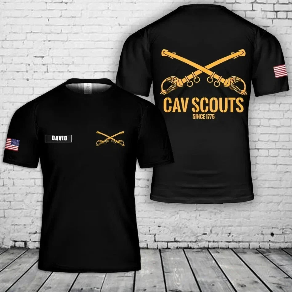 Custom Name US Army Cav Scouts Since 1775 3D Shirt Military AOP SHirt S-5XL Unisex