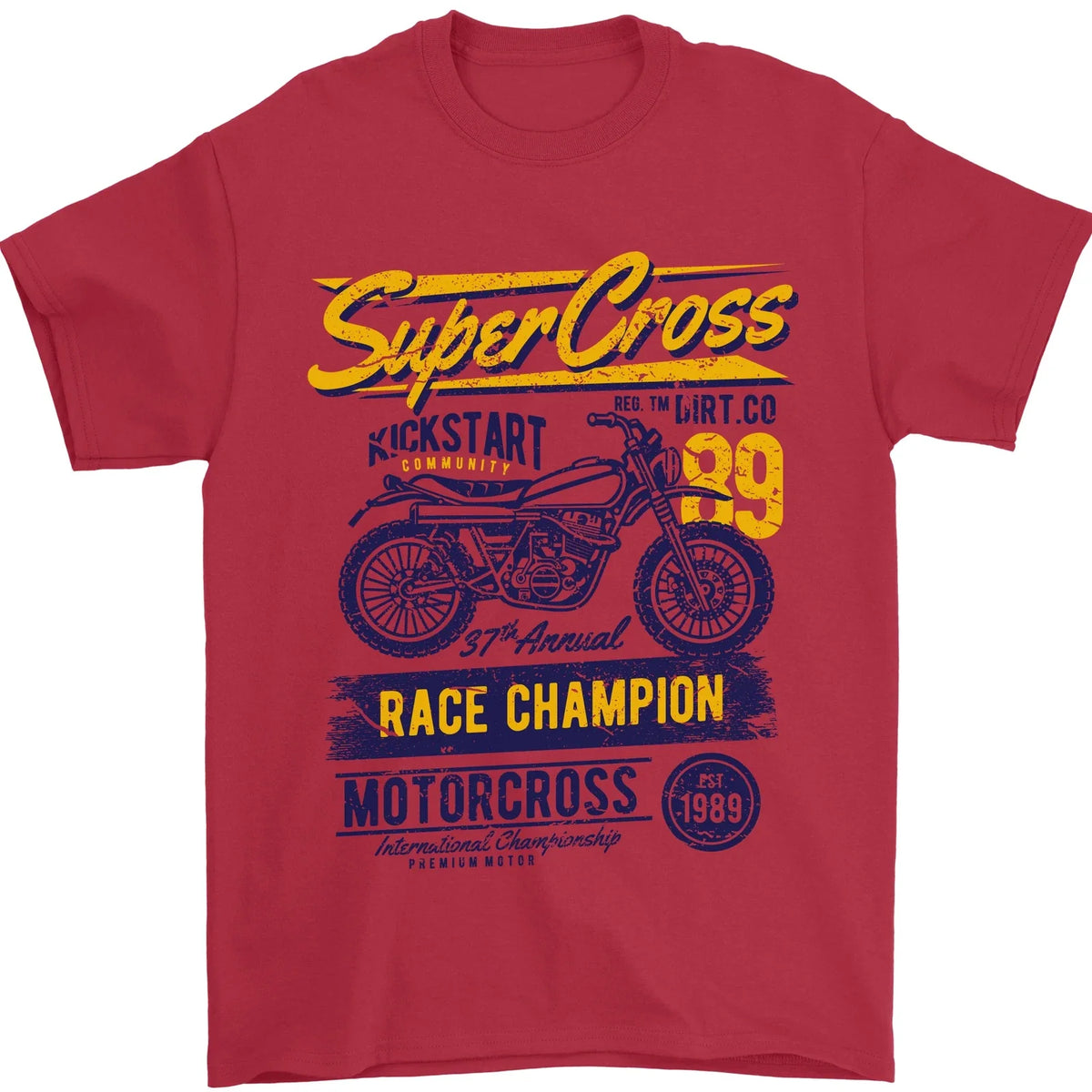 Supercross MotoX Dirt Bike Motocross Mens 100% Cotton Unisex